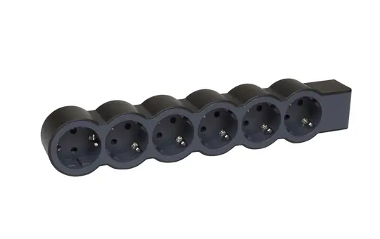 LEGRAND 694580 Steckdosenleiste ohne Kabel 6 Steckdosen, flach | schwarz