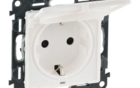 LEGRAND 753117 SCHUKO-Steckdose Valena Life mit Klappdeckel | ultraweiß