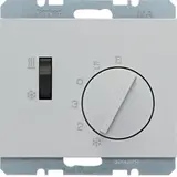 BERKER 20297103 Raumtemperaturregler K.1/K.5 Wechsler mit Schalter, 230 V | aluminium matt