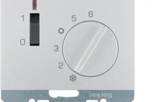 BERKER 20317103 Raumtemperaturregler K.1/K.5 Öffner, 24 V, Ausschalter, Kontrolllicht | aluminium