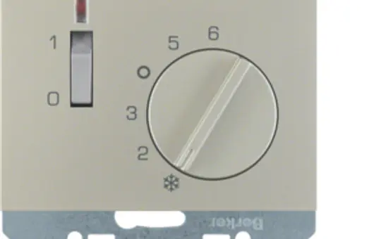 BERKER 20317104 Raumtemperaturregler K.1/K.5 Öffner, 24 V, Ausschalter, Kontrolllicht | edelstahl lackiert