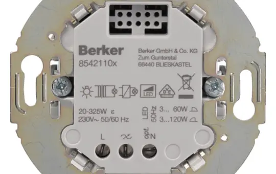 BERKER 85421101 Tastdimmer 1-fach, RLC, LED, 3-100 W, Tragring rund