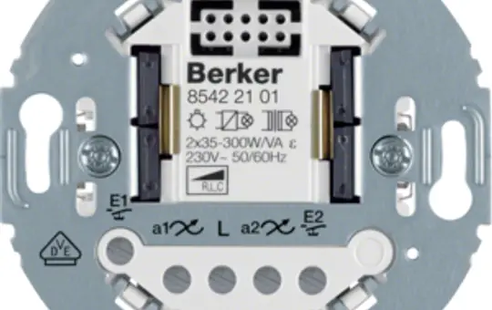 BERKER 85422101 Tastdimmer 2-fach, RLC, LED, 12-40 W, Tragring rund