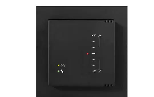 MÜLLER GS 48.11 knx RAL9005 tiefschwarz KNX-Luftgüteregler man. Solltemperatur-Änderung | tiefschwarz | 55x55 mm