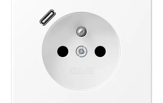 JUNG LS1520F-18CWWM internationale Steckdose LS FR/BE, USB-C, 16 A | schneeweiß matt