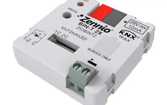 ZENNIO ZIOBINT2 KNX-Tasterinterface Universal 2-fach, 2 Binäreingänge