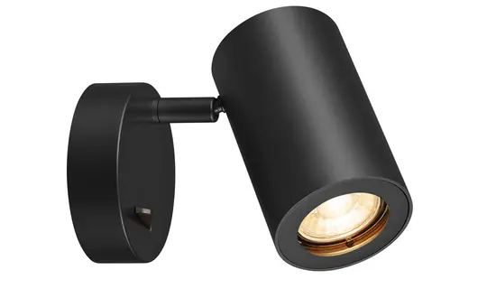 SLV 1000729 Wandleuchte ENOLA B QPAR51, mit Schalter, max. 50 W | schwarz