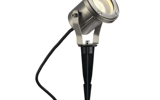 SLV 229740 Outdoor Spießleuchte NAUTILUS 10 QPAR51, IP55, max. 25 W, 1,5m Kabel und Stecker | edelstahl