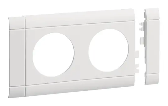 HAGER GB080209016 Modularblende für Steckdosen 2-fach, 80 mm, Kunststoff halogenfrei | verkehrsweiß