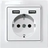 ELTAKO 30055896 Schutzkontakt-Steckdose mit 2xUSB-A | reinweiß glänzend