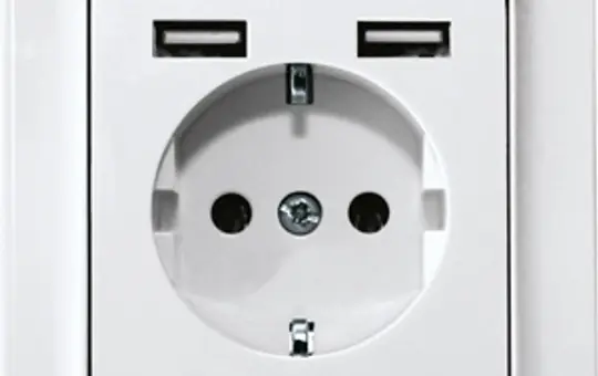 ELTAKO 30055896 Schutzkontakt-Steckdose mit 2xUSB-A | reinweiß glänzend