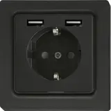 ELTAKO 30055899 Schutzkontakt-Steckdose mit 2xUSB-A | anthrazit matt