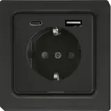 ELTAKO 30055900 Schutzkontakt-Steckdose mit USB-A und USB-C | anthrazit matt