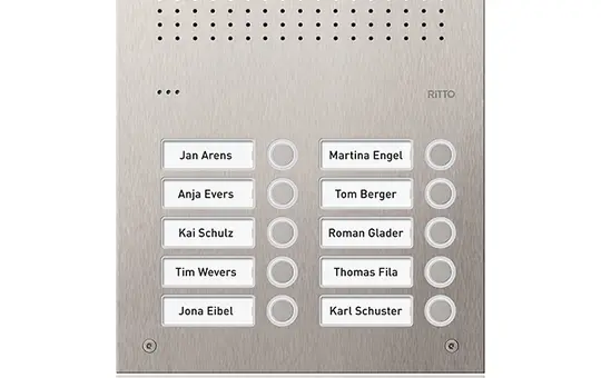RITTO RGE1812225 Acero Türstation Audio 10-fach, zweireihig | edelstahl