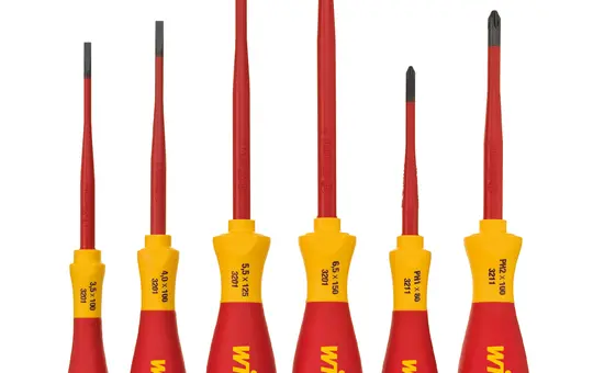 WIHA 38362 Schraubendreher Set SoftFinish® electric slimFix 6-teilig, Schlitz, Phillips, PlusMinus/Pozidriv