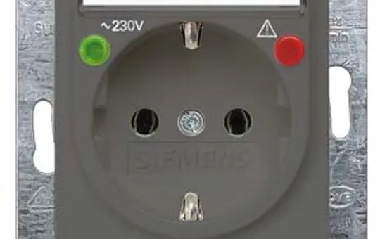 SIEMENS 5UB1926 SCHUKO-Steckdose Delta i-system Überspannungsschutz, Schriftfeld | carbonmetallic