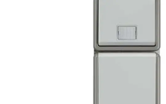 SIEMENS 5TD4821 Aufputzkombination Delta Fläche IP44 Taster, Steckdose, Berührungsschutz