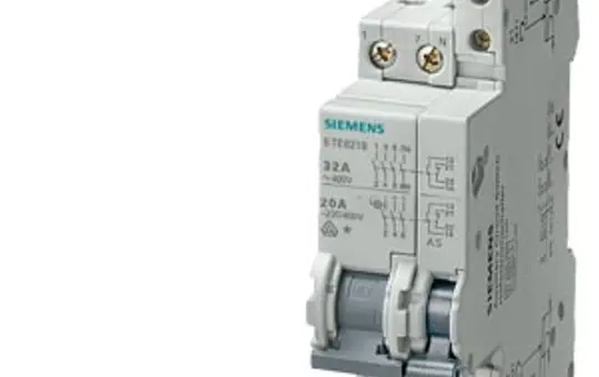 SIEMENS 5TE8118 Ein-Aus-Schalter 20 A, 3 Schließer + N, Hilfsschalter