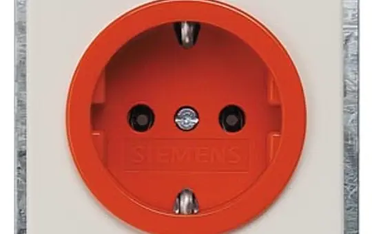 SIEMENS 5UB1480 EDV-Steckdose Delta profil ZSV, orangem Näpfchen | silber