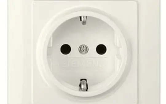 SIEMENS 5UB1582 SCHUKO-Steckdose komplett Delta line Berührungsschutz | titanweiß