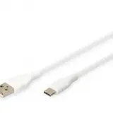 DIGITUS AK-300340-010-W USB-Silikon-Anschlusskabel USB-A / USB-C | weiß | 1 m