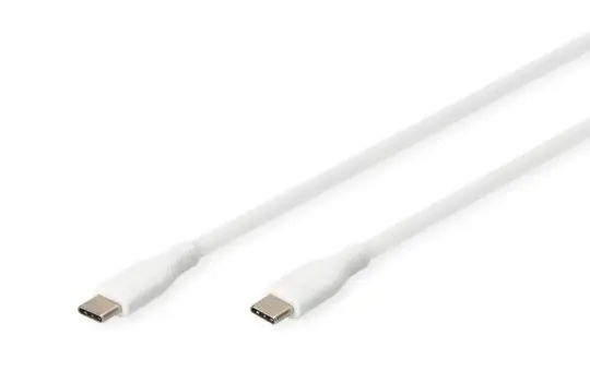 DIGITUS AK-300341-005-W USB-Silikon-Anschlusskabel USB-C / USB-C | weiß | 0,5 m