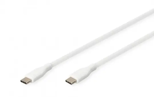 DIGITUS AK-300341-020-W USB-Silikon-Anschlusskabel USB-C / USB-C | weiß | 2 m