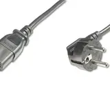 DIGITUS AK-440100-025-S Netzkabel 90° gewinkelt, 1 mm² | schwarz | 2,5 m
