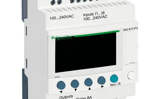 SCHNEIDER SR2B121FU SPS-Steuerrelais Zelio Logic 12 E/A, 100 bis 240 VAC, Display, Uhr