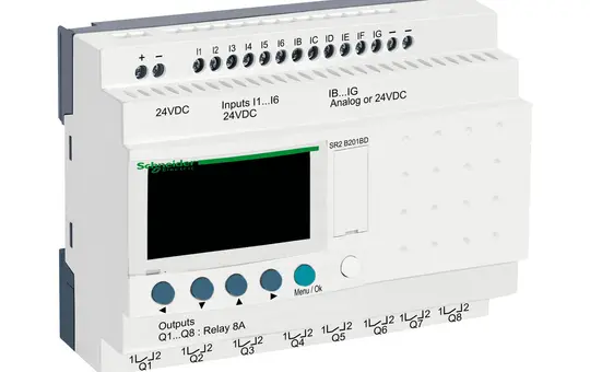 SCHNEIDER SR2B201BD SPS-Steuerrelais Zelio Logic 20 E/A, 24 VDC, Display, Uhr, Relaisausgang