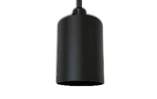 ISOLED 115195 Hängeleuchte glatt E27 1-fach, rund | schwarz | 1,6 m
