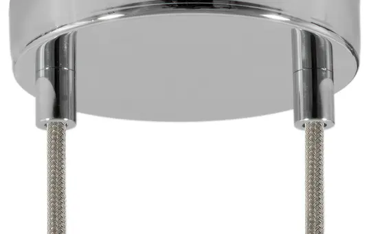 Creative Cables KRM572FCRTERM Metall-Leuchtenbaldachin 2-fach, zylindrisch | chrom | 2 cm