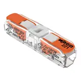 WAGO 221-2401 Durchgangsverbinder Serie 221 mit Hebel | transparent/weiß | 4 mm²