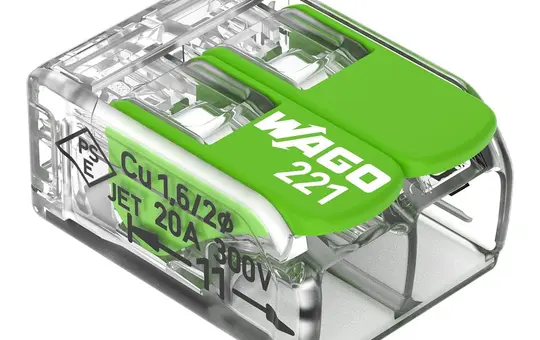 WAGO 221-422 Verbindungsklemme Serie 221 Green Range 2-fach | 4 mm²