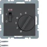 BERKER MAN0206223 UP-Temperaturregler Q.1/Q.3 Wippeschalter, LED | tiefschwarz matt