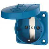MENNEKES 11031 SCHUKO-Anbausteckdose 16 A, 2-polig+PE, 230 V, Klappdeckel,Schraubklemme | blau