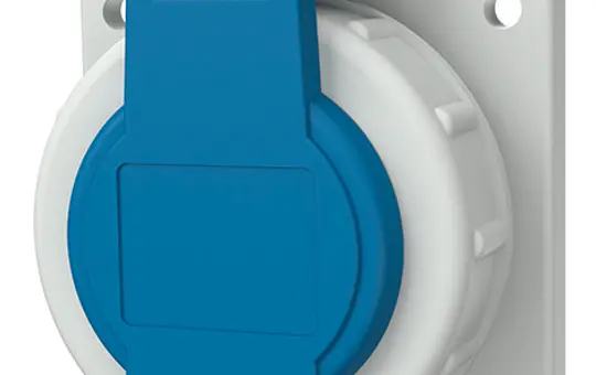 MENNEKES 17006 SCHUKO-Anbausteckdose 16 A, 2-polig+PE, 230V, Klappdeckel | blau