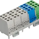 POLLMANN 2080516 Hauptleitungs-Abzweigklemmen S, 5-polig 2 Eingänge, 2 Ausgänge | grau/blau/grün | 25/16 mm²