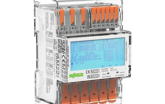 WAGO 879-3000 Energiezähler MID24, für Direktanschluss, 4PU, Ausgang unten