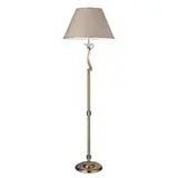 BRUMBERG 00830593 Stehleuchte STELLA E14 rund, mit Schirm Moiré Jaquard (beige) | gold glänzend