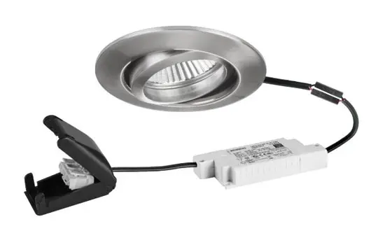 BRUMBERG 39473153 LED-Einbaustrahlerset BB13 Phasenabschnitt dimmbar, Anschlussbox | nickel matt