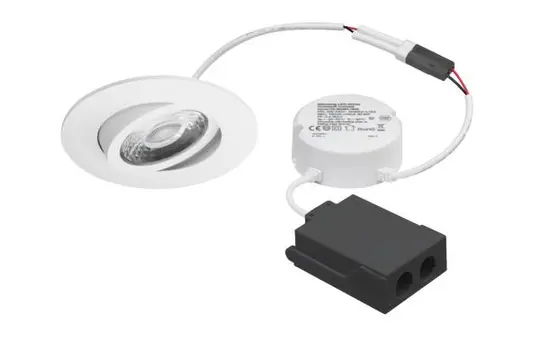 BRUMBERG 39413173DW LED-Einbaustrahlerset ABACO dim2warm, IP44, rund | strukturweiß