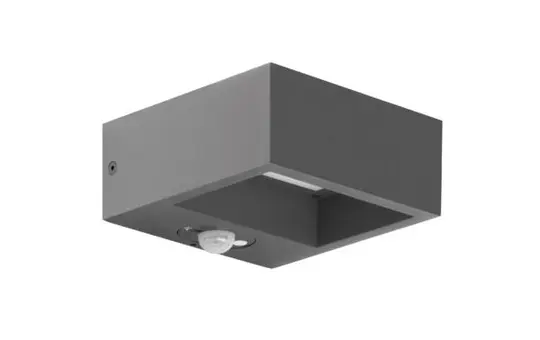 BRUMBERG 65281103 LED-Solarwandanbauleuchte LIGEA rechteckig, 1,4 W, 150 lm, 3000K, 100° | strukturgraphit