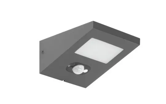 BRUMBERG 65291103 LED-Solarwandanbauleuchte ARGUS IP54 rechteckig, 1,4 W, 150 lm, 3000K, 115° | strukturgraphit