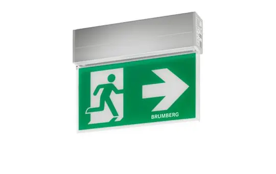 BRUMBERG 79230264 LED-Rettungszeichenleuchte RESCUE TWO Erkennungsweite 25 m, flach | aluminium eloxiert