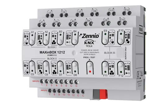 ZENNIO ZIOMB1212 KNX-Universalaktor MAXinBOX 16 A 12-fach, 12 Binäreingänge, secure