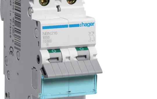 HAGER NBN216 Leitungsschutzschalter 2-polig 15 kA Typ B 16 A