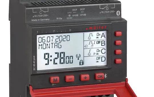MÜLLER SC 88.30 pro4 digitale Zeitschaltuhr pro4, 3 Kanäle, Woche, BT, 110-230 V