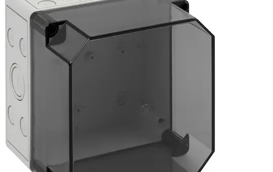 SPELSBERG TK PC 1818-16-tm Leergehäuse TK 182x180x165 mm, Polycarbonat, Ausschlagmembranen | grau/transparent