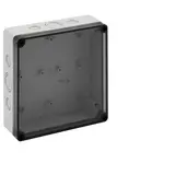 SPELSBERG TK PC 1818-6f-tm Leergehäuse TK 182x180x63 mm, Polycarbonat, Ausschlagmembranen | grau/transparent